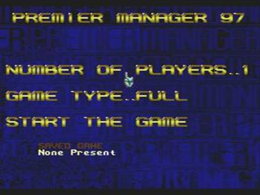 Premier Manager 97 - Screenshot - Game Select