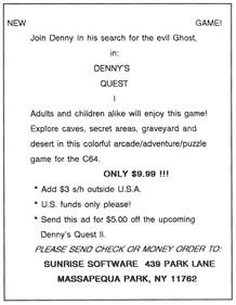 Denny's Quest I - Advertisement Flyer - Front Image