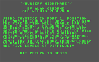 Nursery Nightmare - Screenshot - Game Title Image