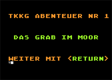 TKKG: Das Leere Grab im Moor - Screenshot - Game Title Image
