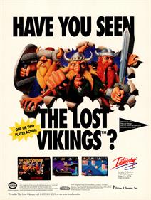 The Lost Vikings - Advertisement Flyer - Front Image