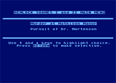 Casebook of Hemlock Soames - Screenshot - Game Select Image