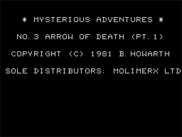 Mysterious Adventures # 03: Arrow of Death 1 - Screenshot - Game Title Image
