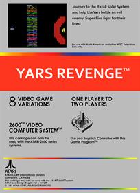 Yars' Revenge - Fanart - Box - Back