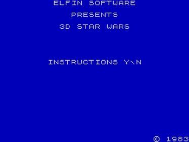 3D Star Wars - Screenshot - Game Title Image