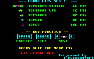 Lunar City SOS - Screenshot - Game Title Image
