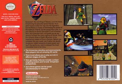 The Legend of Zelda: Ocarina of Time - Box - Back Image