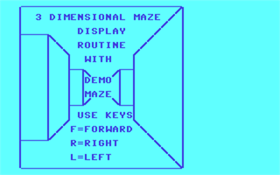 3 Dimensional Maze - Screenshot - Game Title Image