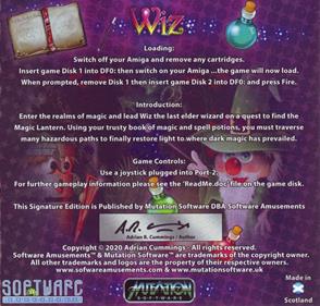 Wiz: Quest for the Magic Lantern - Box - Back Image