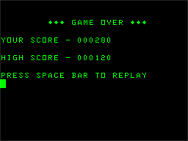 Astro Warrior - Screenshot - Game Over Image
