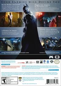 Batman: Arkham Origins - Box - Back Image