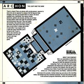 Archon: The Light and the Dark - Box - Back