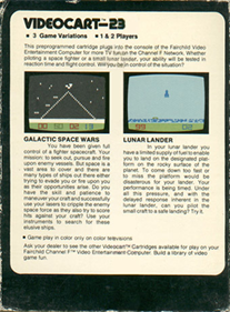 Videocart-23: Galactic Space Wars - Box - Back Image