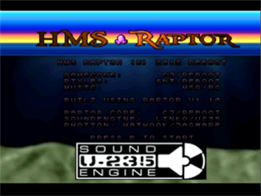 HMS RaptoR - Screenshot - Game Title Image