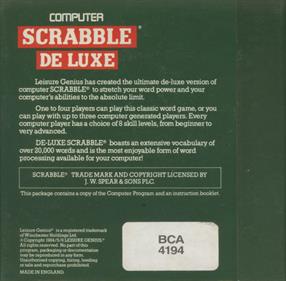 Computer Scrabble De Luxe - Box - Back Image