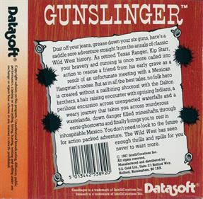 Gunslinger (Datasoft) - Box - Back Image