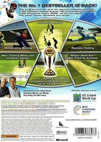 Brian Lara International Cricket 2007 - Box - Back Image