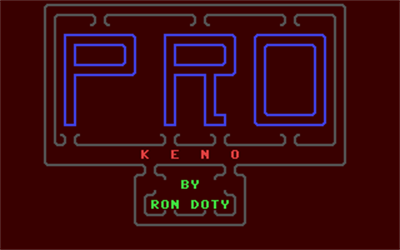 Pro Keno - Screenshot - Game Title Image