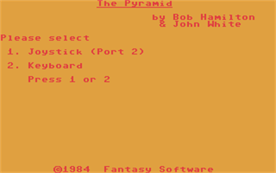 The Pyramid (Fantasy Software) - Screenshot - Game Select Image