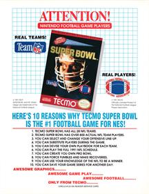 Tecmo Super Bowl - Advertisement Flyer - Front Image