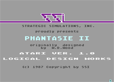 Phantasie II - Screenshot - Game Title Image