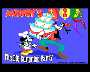 Mickey's 123's: The Big Surprise Party - Screenshot - Game Title Image