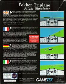 Fokker Triplane Flight Simulator - Box - Back Image