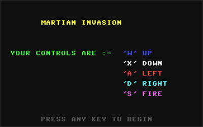 Martian Invasion (Melbourne House) - Screenshot - Game Title Image