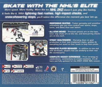 NHL 2K2 - Box - Back Image