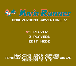 Mario Runner: Underground Adventure 2 - Screenshot - Game Title Image