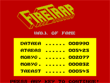 FireTrap - Screenshot - High Scores Image