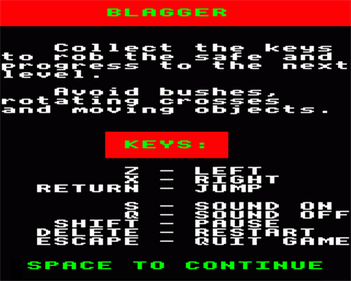 Blagger - Screenshot - Game Select Image