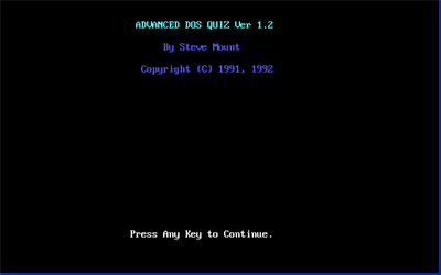 Advanced DOS Quiz - Screenshot - Game Title Image