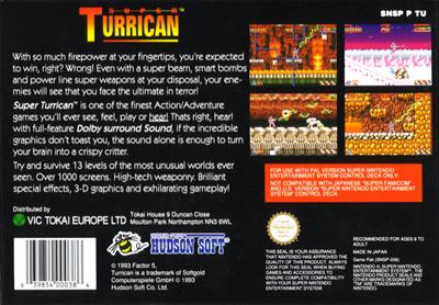 Super Turrican - Box - Back Image