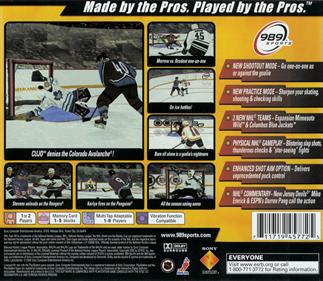 NHL FaceOff 2001 - Box - Back Image