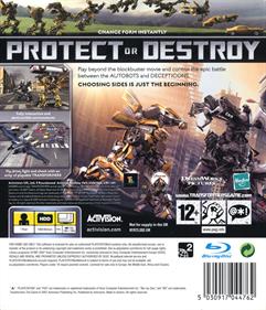 Transformers: The Game - Box - Back Image