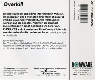 OverKill (1992) - Box - Back Image