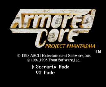 Armored Core: Project Phantasma - Screenshot - Game Title Image