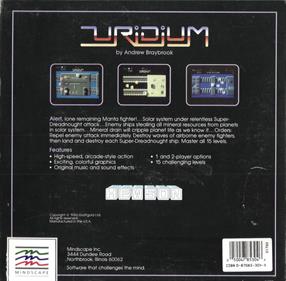 Uridium - Box - Back Image