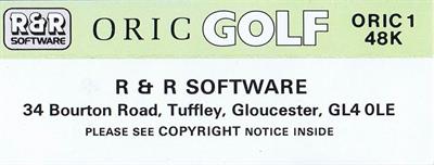 Oric Golf - Box - Back Image