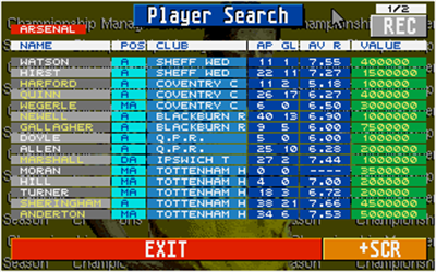 Championship Manager: End of 1994 Season Data Up-date Disk - Screenshot - Gameplay Image