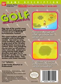 Bandai Golf: Challenge Pebble Beach - Box - Back Image