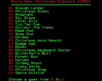 Christmas Crackers (1983 Edition) - Screenshot - Game Select Image