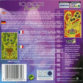 Hollywood Pinball - Box - Back Image
