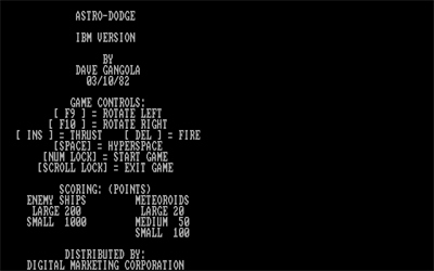Astro-Dodge - Screenshot - Game Title Image