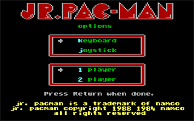 Jr. Pac-Man - Screenshot - Game Title Image