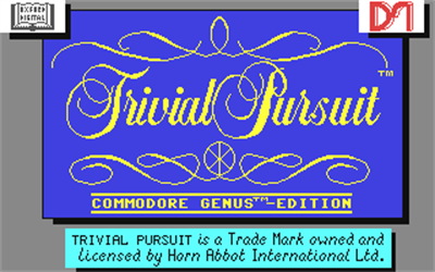 Trivial Pursuit: The Computer Game: Commodore Genus Edition - Screenshot - Game Title Image