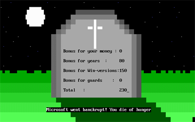 Micro$oft Simulator - Screenshot - Game Over Image