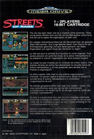 Streets of Rage - Box - Back Image