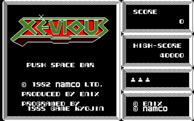 Xevious - Screenshot - Game Title Image